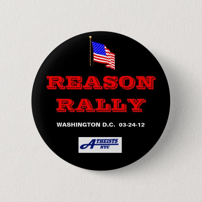REASON RALLY BUTTON W / NYC ATHEISTS LOGO (Front)