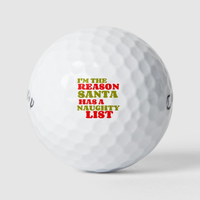 REASON SANTA NAUGHTY LIST GOLF BALLS (Front)