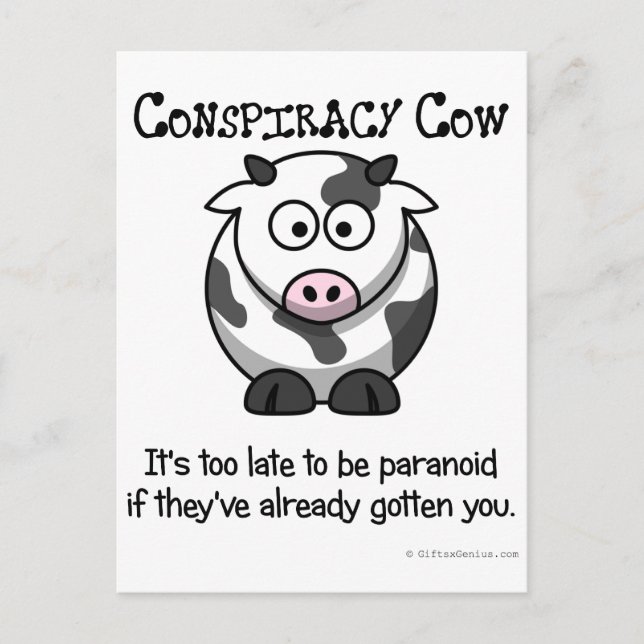 Reason to be paranoid postcard (Front)