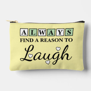 Reason to laugh green yellow accessory pouch
