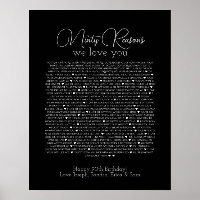 reason we love you poster Black 90 (Front)