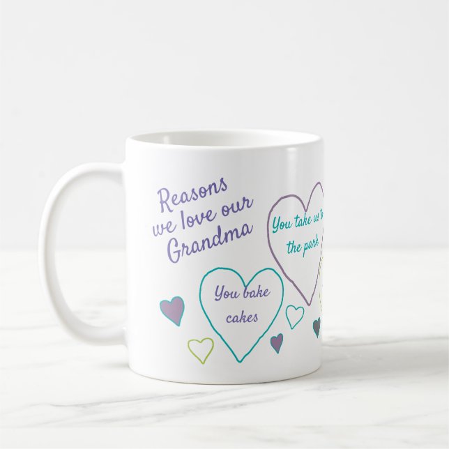 Reasons I Love Grandma Custom Coffee Mug (Left)