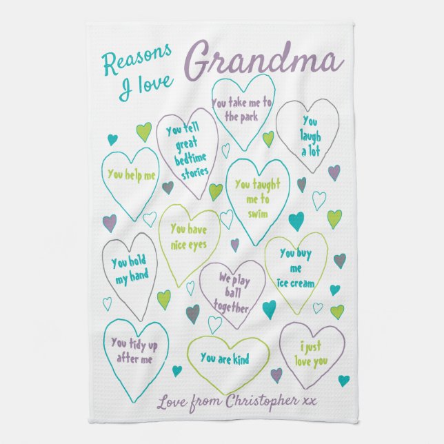 Reasons I Love Grandma Kitchen Towel (Vertical)