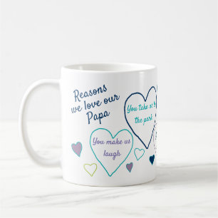 Reasons I Love Papa Custom Grandpa Coffee Mug