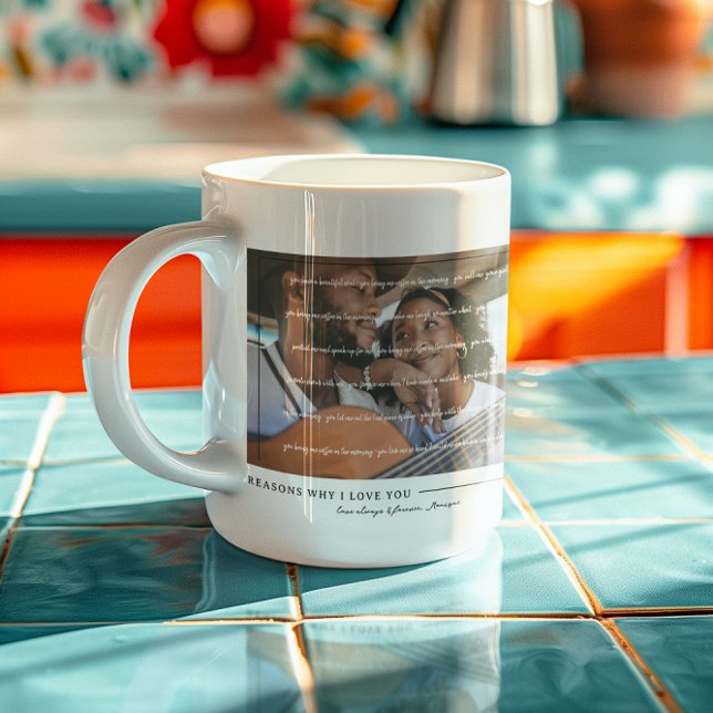 Reasons I Love You | Personalized Couples Photo  Coffee Mug (Creator Uploaded)