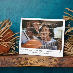 Reasons I Love You   Personalized Couples Photo Plaque