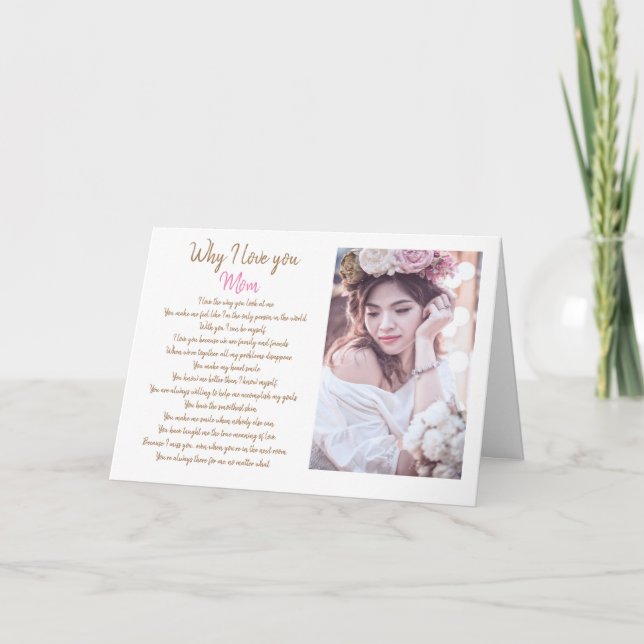 reasons I love you with photo Card (Front)