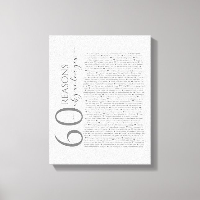 reasons we love you, 50 Reasons, 60th birthday Can Canvas Print (Front)