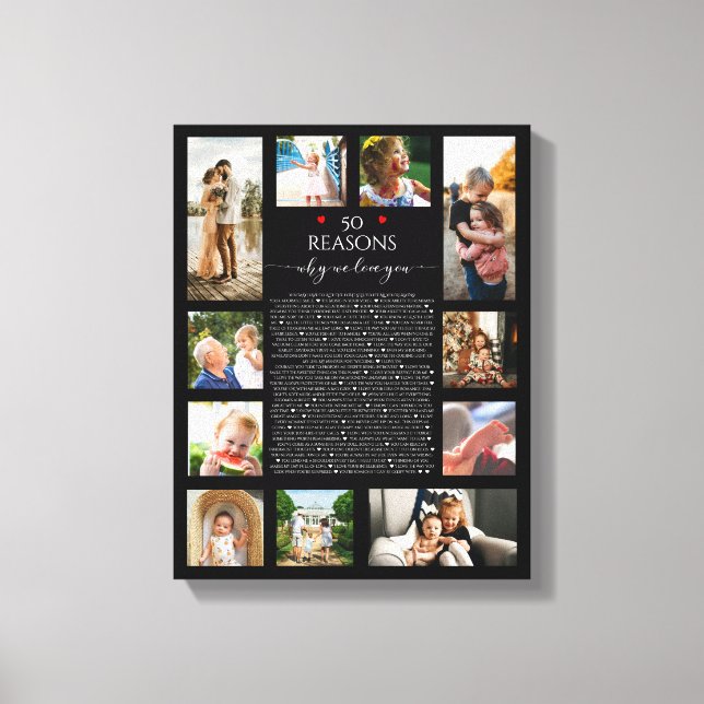 reasons we love you, 50 Reasons, 60th birthday Canvas Print (Front)
