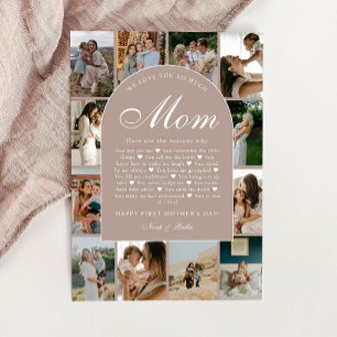 Reasons We Love You Mom Photo Collage Mother's Day Card