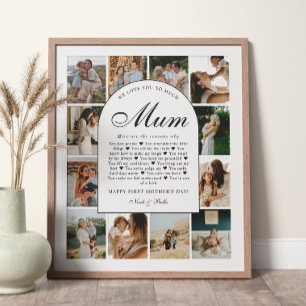 Reasons We Love You Mum Photo Grid Collage Poster