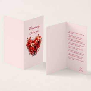 Reasons Why I love You   Custom Valentine's Card