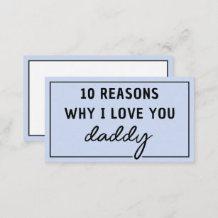 Reasons Why I Love You Daddy Father's Day Cute Card