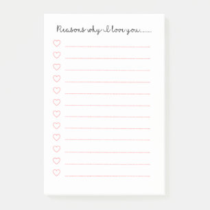 Reasons why I love you...............  Post-it Not Post-it Notes