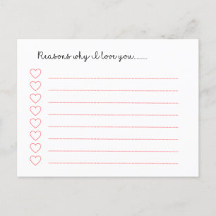 Reasons why I love you...............   Postcard