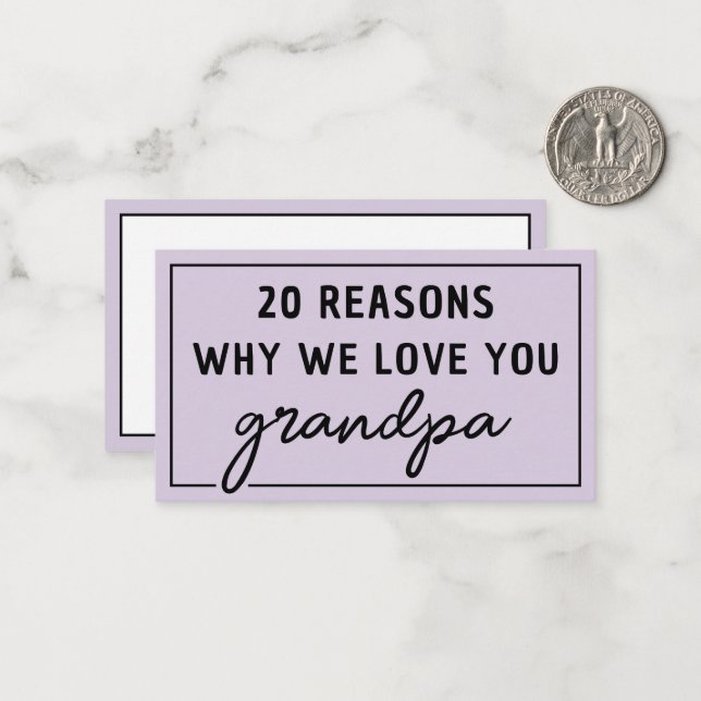 Reasons Why We Love You Grandpa Cute Card (Front/Back In Situ)