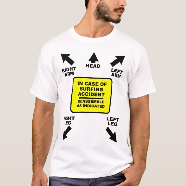 Reassemble Surfing Accident Funny Shirt Humour (Front)