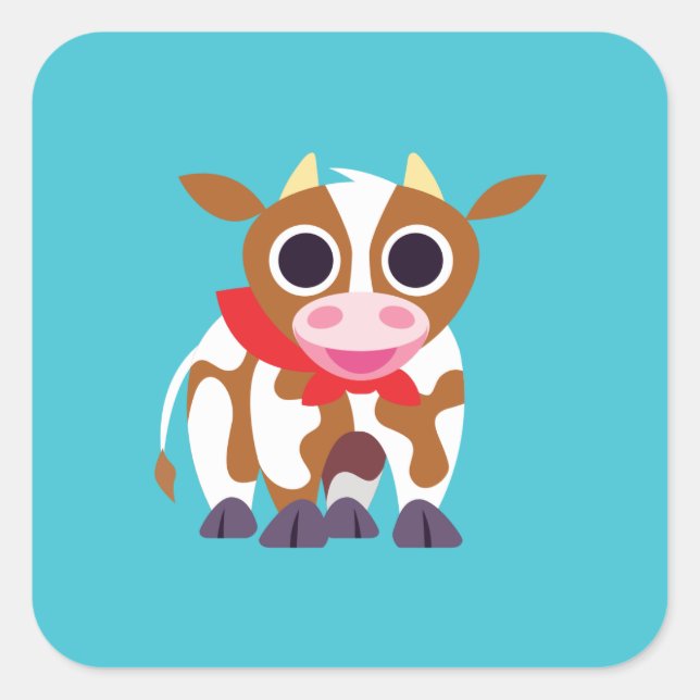 Reba the Cow Square Sticker (Front)