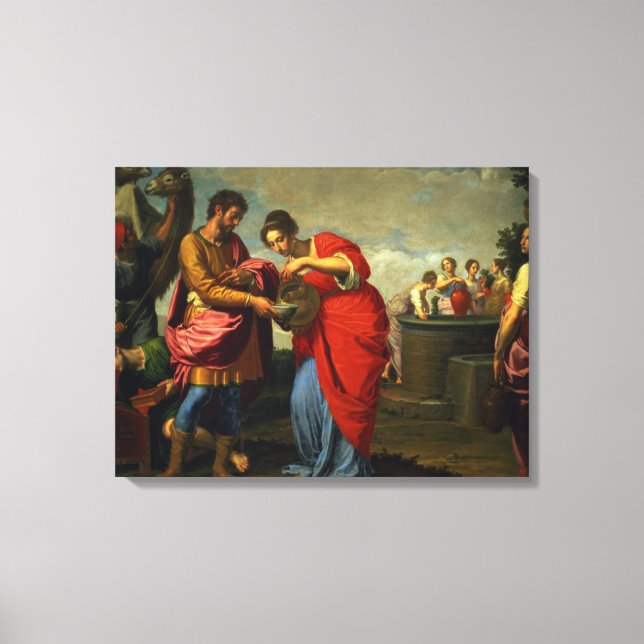 Rebecca and Eliezer at the Well, c.1626-27 Canvas Print (Front)