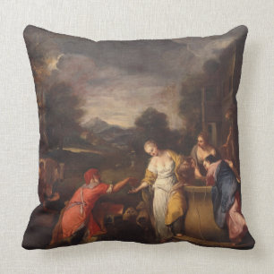 Rebecca at the Well Throw Pillow