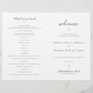 Rebecca Catholic Wedding Mass Ceremony Program