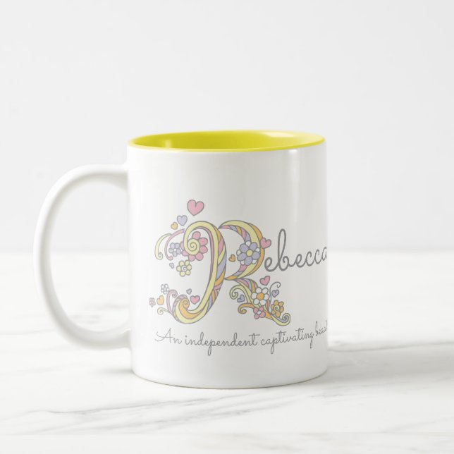 Rebecca decorative name and meaning mug (Left)