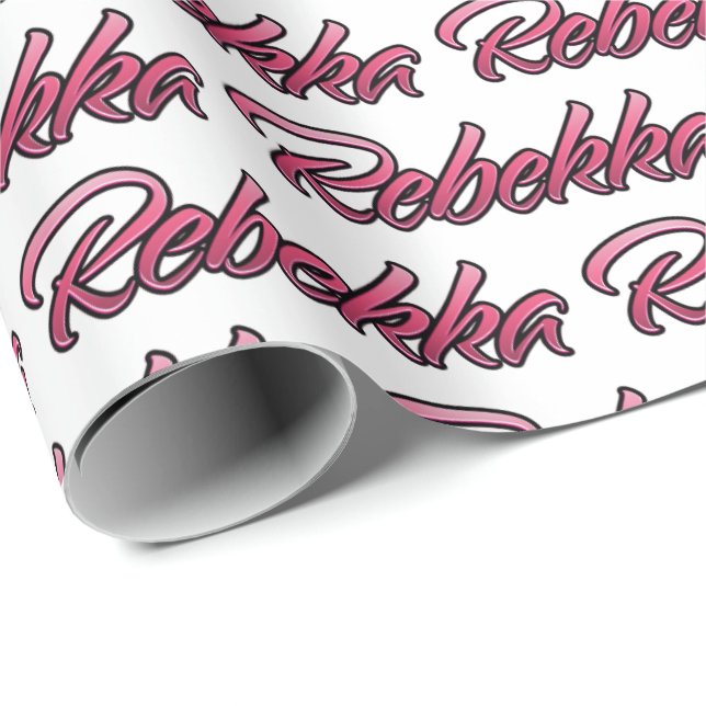 Rebecca faded pink personalized gift wrap (Roll Corner)