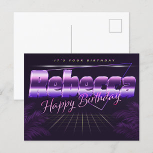 Rebecca Nom Prénom carte postale lilas anniversair