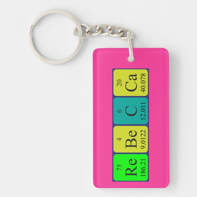 Rebecca periodic table name keyring (Front)