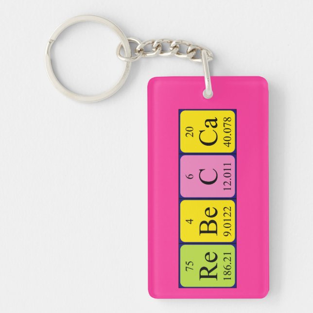Rebecca periodic table name keyring (Front)