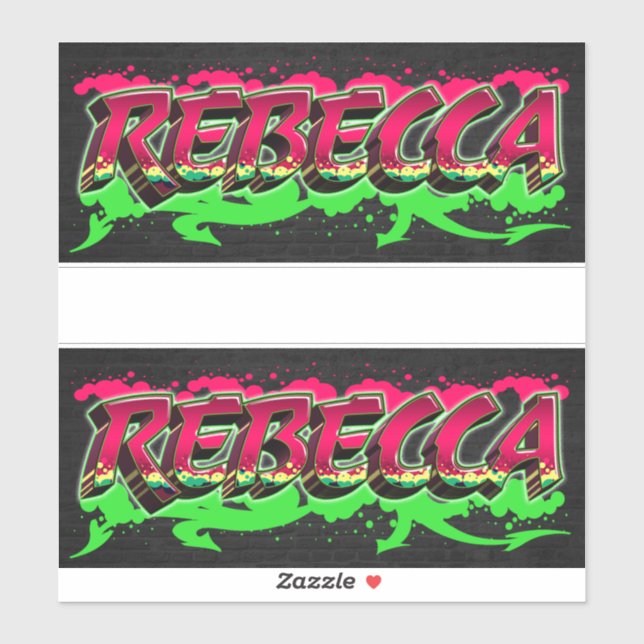 Rebecca Prénom Nom Graffiti Autocollants (Feuille)