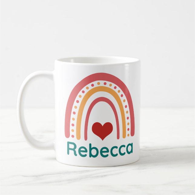 Rebecca Vintage Boho Rainbow Coffee Mug (Left)