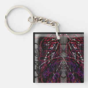 Rebel Artist - Text & Graffiti Abstract Design Keychain