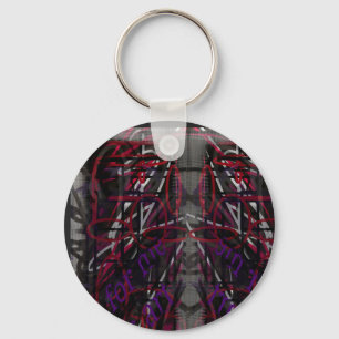 Rebel Artist - Text & Graffiti Abstract Design Keychain