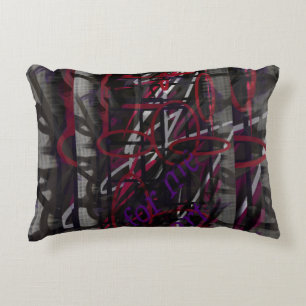 Rebel Artist - Text & Graffiti AbstractDesign Accent Pillow