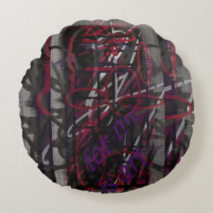 Rebel Artist - Text & Graffiti AbstractDesign Round Pillow