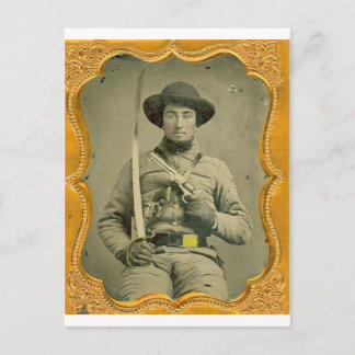Rebel Calvalryman Postcard