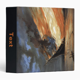 Rebel Civil War flagship on Fire of American flag  Binder