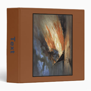 Rebel Civil War flagship on Fire of American flag  Binder