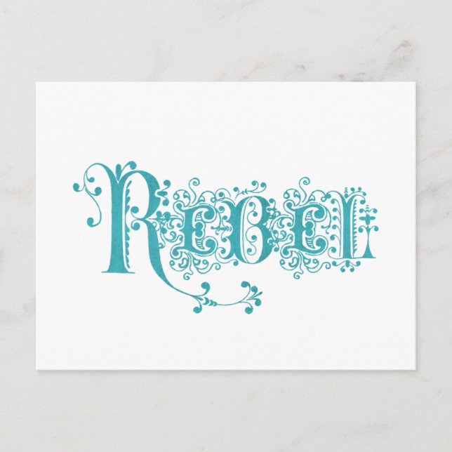 Rebel Fancy Vintage Wordart Postcard (Front)