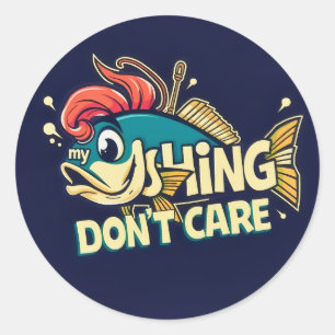 Rebel Fish, Embrace the Fun of Fishing Classic Round Sticker