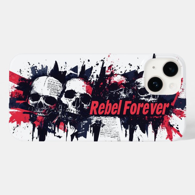  "Rebel Forever" - Edgy Skull Graphic Design Case-Mate iPhone Case (Back (Horizontal))