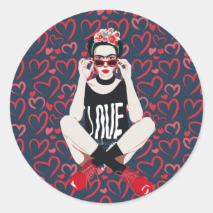 Rebel Frida Classic Round Sticker