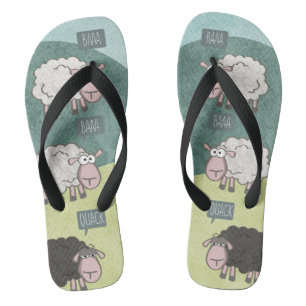 Rebel Funny Sheep (Black Sheep) Flip Flops