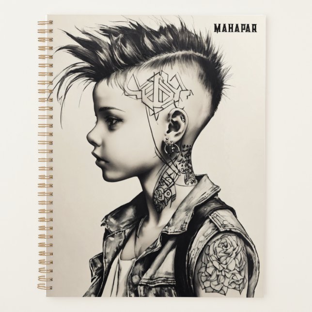 **Rebel Ink: Punk Spirit in Black & White** Planner (Front)