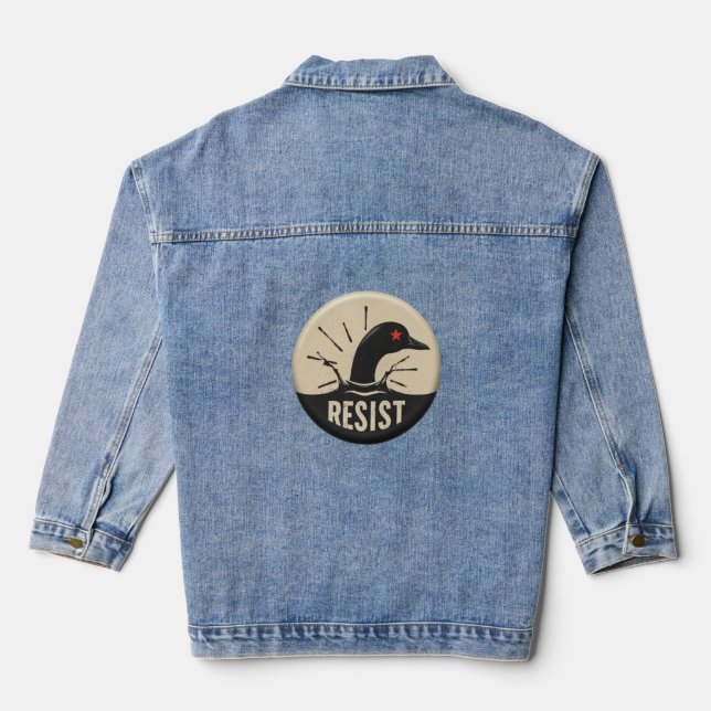 Rebel Loon Headfirst Dive – Resist Badge Denim Jacket (Back)