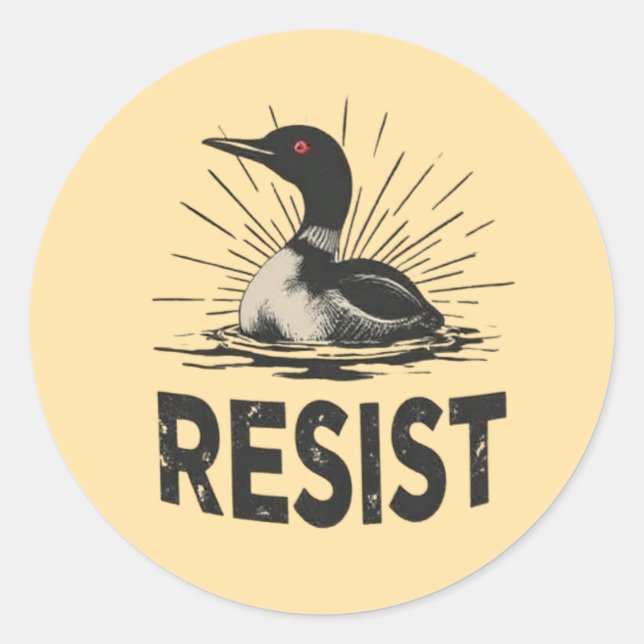 Rebel Loon – Resist Protest Art Classic Round Sticker (Front)
