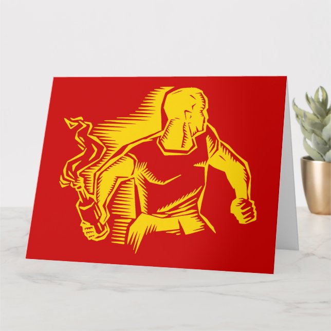 Rebel, Molotov Cocktail, Riots, Communist Style Card (Small Plant)