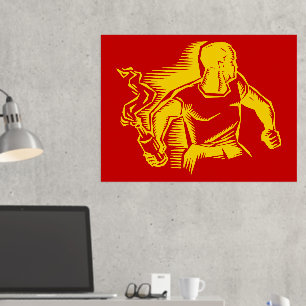 Rebel, Molotov Cocktail, Riots, Communist Style Foil Prints