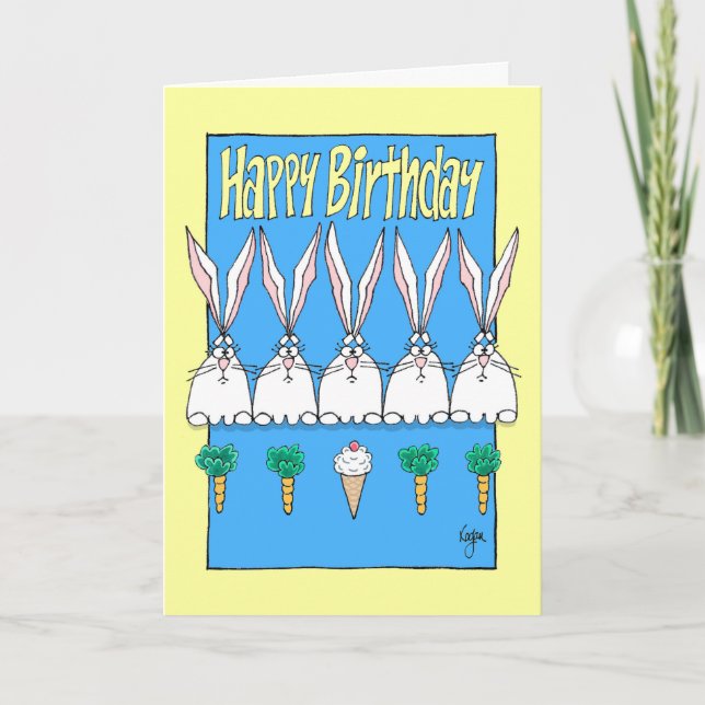 REBEL RABBIT Birthday Card (Front)